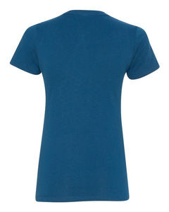 Camiseta en blanco de Color sólido de cuello redondo de manga corta de alta calidad para mujer, Camiseta de algodón liso, camiseta informal para mujer - Product Image 3