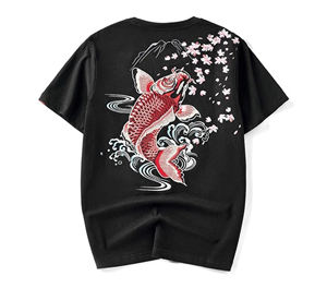 Camiseta bordada de moda para hombre, Camiseta de algodón personalizada con logotipo personalizado, camiseta de manga corta de estilo callejero - Product Image 2