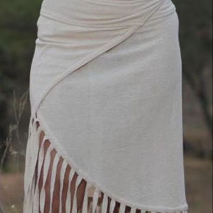 Women's Girls' Stylish Western Satin Short Skirts Elastic Waistline Crocheted Tassel Maternity Features Casual Summer - Product Image 3