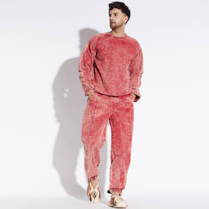 Survêtements en molleton légers personnalisables OEM, taille XL, avec bas de survêtement en coton uni à taille élastique, imprimé logo, pour l'hiver et les activités sportives - Product Image 1