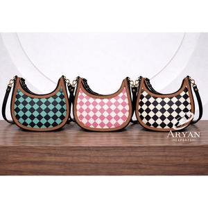 2026 Trending Hand Tooled Leather Handbags New Western Style Checkered Design <b>Boho</b> Gypsy Genuine Leather Shoulder <b>Bag</b> for Women - Product Image 1