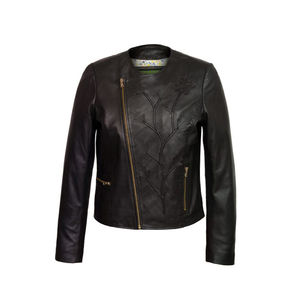 Veste en cuir véritable pour femme, coupe classique, élégante, douce et confortable, manteau tendance pour l'hiver, vêtements d'extérieur de haute qualité en coton - Product Image 5