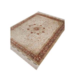 พรมไหมถักมือ Gulmarg Gold รุ่น Pae-5673 ขนาด 10 มม. ลาย Viscose Medallion Aubusson สำหรับทางเข้าบ้าน ห้องนั่งเล่น ห้องโถง - รูปทรงสี่เหลี่ยมผืนผ้า ขนนุ่ม - Product Image 2