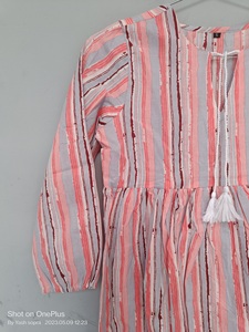 ราคาถูกราคาแฮนด์เมดบล็อกพิมพ์ผ้าฝ้ายMaxiเดรสอินเดียผู้หญิงสุภาพสตรีเซ็กซี่ผ้าฝ้ายลายดอกไม้พิมพ์Maxiเดรสมินิ - Product Image 3