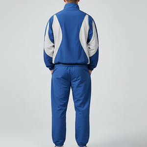 Ensemble survêtement décontracté pour hommes, personnalisé, en molleton à blocs de couleur, avec fermeture éclair, 100 % coton, à séchage rapide, vente en gros - Product Image 5