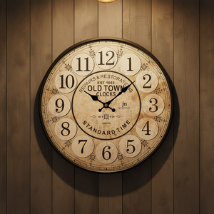 JUSTAMINUTE Antique Ochre 33.5cm <b>Wall</b> <b>Clock</b> Stylish Vintage <b>Design</b> 21439 - Product Image 3