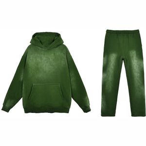 Nueva moda para hombre, ropa deportiva de calle, estampado de otoño, informal, ecológico, transpirable, Spandex/algodón, conjunto de Sudadera con capucha, chándal sólido - Product Image 1