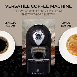 Machine à expresso ChefWave tendance et la plus vendue, compatible avec les capsules Nespresso, porte-gobelets noir - Product Image 3