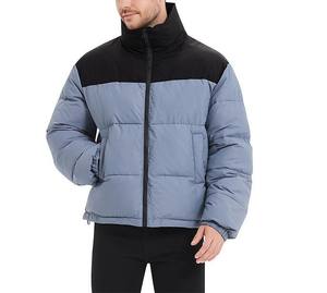 Chaqueta acolchada de invierno de talla grande para hombre, chaqueta acolchada de algodón con diseño de logotipo en relieve, cuello levantado, tarifa al por mayor para niños - Product Image 3