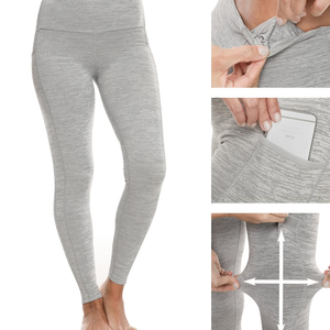 Pantalones de yoga para entrenamiento activo para mujer con función de levantamiento de glúteos sin costuras con bolsillos de empuje de patrón sólido Leggings de gimnasio - Product Image 5