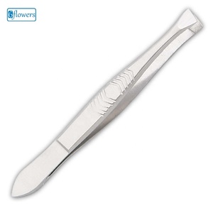 Pinzas para cejas de punta inclinada y recta, de acero inoxidable, duraderas, estilo moderno, a precio económico, en stock. - Product Image 1