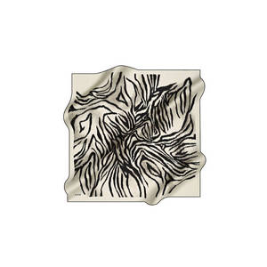 Off-White Silk Twill Square Scarf with Zebra Pattern - Product Image 1