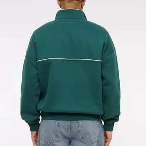 Demi-fermeture éclair Épaule tombante Sportswear Tech Polaire Col haut Quart Zip Pull pour hommes Logo personnalisé Quart Zip Sweat - Product Image 6