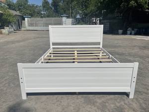 Cadre de lit en bois massif pour lit king-size et queen-size avec tête de lit capitonnée en option et tiroirs de rangement confortables pour une utilisation en chambre à coucher - Product Image 3