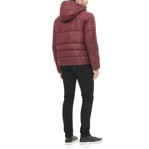 Chaqueta acolchada de invierno impermeable personalizada de Color transpirable sólido en blanco Simple de nuevo diseño de fabricante para hombres - Product Image 2