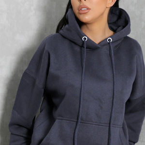 Sudadera con Capucha Extra Grande Personalizada para Mujer, Color Azul Marino, con Bolsillo con Cordón, Antiarrugas y Transpirable, para Entrenamiento, Gimnasio, con Cierre - Product Image 2