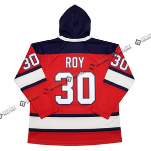 Sudaderas de Hockey sobre Hielo de Poliéster de Alta Calidad 100% OEM por Sublimación, Sudaderas de Hockey sobre Hielo de Poliéster Baratas al por Mayor para Hombre con Detalle de Encaje - Product Image 2