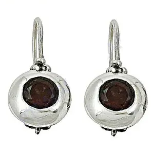 Boucles d'oreilles pendantes en argent 925 avec rubis pour femmes, bijoux fantaisie en pierres précieuses - Product Image 2