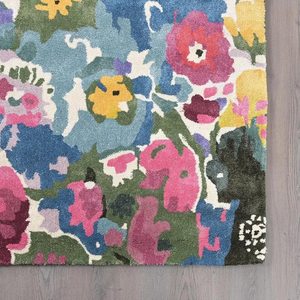 Cassia tapis en soie viscose touffeté à la main Design floral moderne couleurs vives pour la maison étage chambre salon Hall bureau laine - Product Image 4