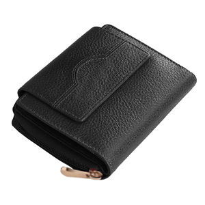 Women's Genuine Leather Long Zipper Closure RFID Blocking <b>Wallet</b> with Polyester Lining and Coin Purse - Product Image 1