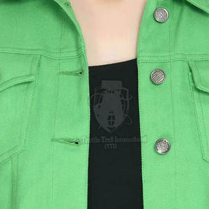 แจ็คเก็ตยีนส์ลำลองสำหรับผู้หญิง สวมใส่สบาย ตกแต่งกระดุม แห้งเร็ว ผ้าฝ้าย 100% สำหรับฤดูหนาว - Product Image 5