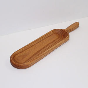 Plato largo hecho a mano de madera para servir comida con asa, platos de madera reutilizables para servir cena, logotipo personalizado disponible - Product Image 2