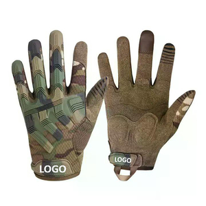 Winter Green Black Rubber Knuckle Protective Tactical Gloves Shock Resistant Full Finger Tactical Gloves With Custom Logo