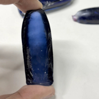 Saphir bleu de culture, bleu royal, pierres brutes précieuses, boules brutes certifiées, fusion synthétique par flamme pour la taille de pierres précieuses, lapidaire créé