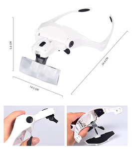 <span class=keywords><strong>Loupe</strong></span> de montage de tête <span class=keywords><strong>Loupe</strong></span> en gros Vente à chaud <span class=keywords><strong>Loupe</strong></span> à deux lentilles Amplification de <span class=keywords><strong>loupe</strong></span> de bijoux avec lumière LED - Product Image 2