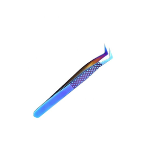 Prix d'usine, vente en gros, pinces à cils professionnelles en acier inoxydable anti-magnétiques de couleur bleue, outil d'extension de cils pour salon - Product Image 6