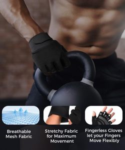 Gants de fitness et de gymnastique à demi-doigts pour hommes respirants et ventilés vélo de course cyclisme entraînement sport vente en gros pour la musculation - Product Image 3