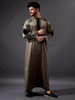 Jubah Jubba pria Timur Tengah desain kustom Harga Murah jubah tekstil poliester Spun merah musim panas Thobe Arab