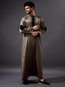 เสื้อคลุมชายสไตล์ตะวันออกกลางชุดคลุมอาหรับผ้าโพลีเอสเตอร์ปั่นสีแดงฤดูร้อนออกแบบได้ตามต้องการ - Product Image 2