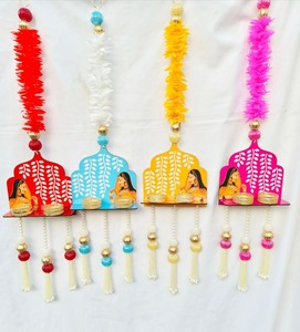 Rajasthani Bani-Thani Lady Wall Hanging <b>with</b> Diya Tea <b>Light</b> Holder <b>with</b> Jasmine <b>Garland</b> Return Gift Diwali & Pooja Decoration - Product Image 1
