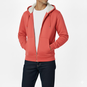 Sweat à capuche surdimensionné en coton personnalisé 450 g/m², fermeture éclair intégrale, homme, streetwear, poids lourd, design à double fermeture éclair - Product Image 1