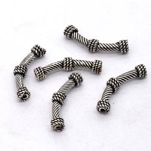 Perle tube incurvée 25X3mm pour la fabrication de colliers et de bracelets Plaqué or 18 carats Argent Oxydé Cuivre Plaqué B310 - Product Image 4