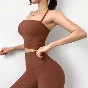 Tops Cortos Personalizados al por Mayor para Mujer, Ropa de Verano, Top Corto Sexy de Algodón para Mujer, Top Corto de Yoga con Cuello Ancho para Mujer - Product Image 2