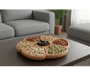 Plateau de service rond en bois personnalisé en gros pour les aliments secs - Product Image 1