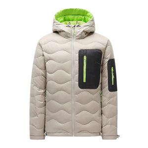 Chaqueta Acolchada de Invierno para Hombre con Logotipo Personalizado, Cuello Alto, Logotipo Frontal, Capucha Extra Grande, Relleno de Algodón, Resistente al Viento - Product Image 2