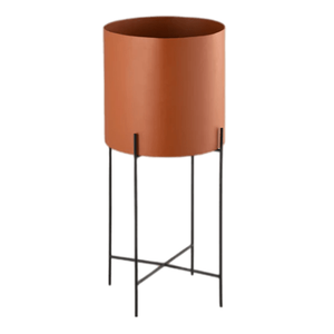 Jardinière design moderne en cuivre marron avec support Décoration intérieure de haute qualité pour la maison, le bureau, l'hôtel et le jardin. - Product Image 1