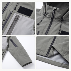 Veste tactique pour homme, coupe-vent, imperméable, col montant, multi-poches, 100% nylon, color-block, toutes saisons - Product Image 4