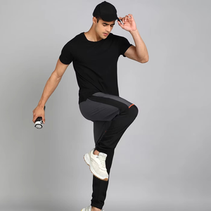 กางเกงซับเหงื่อของผู้ชายผ้าฝ้าย100% เป็นมิตรกับสิ่งแวดล้อมกันน้ำแบบลำลองมีเชือกรูดมีกระเป๋าแนวสตรีท - Product Image 2