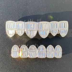 Luxury 2023 Trendy Style Custom Grillz 14K Gold Plated Sterling <b>Silver</b> IGI Certified Moissanite Claw Setting Vintage Unisex - Product Image 2