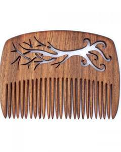 Peine de pelo con mango de madera hecho a mano NATURAL para uso en Salón de la India Peine de madera al por mayor para uso comercial a la venta en - Product Image 5