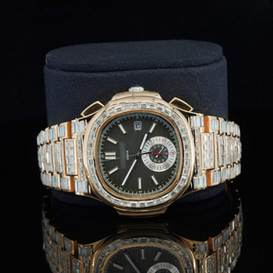 Tendance Moissanite Baguette Diamant Glace Look Montre Étanche Unisexe Bijoux Idéal pour les Moments Spéciaux - Product Image 3