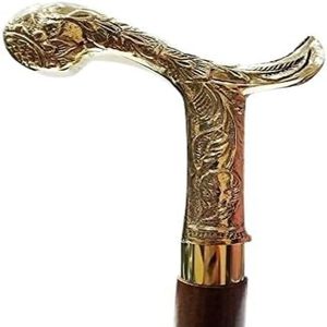 Bastón Redondo de Madera Maciza Hecho a Mano, Pulido, Decoración para el Hogar, Regalo con Diseño de Naturaleza Muerta, Artesanía para el Día del Padre - Product Image 1