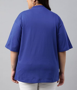 เสื้อยืดลำลองโอเวอร์ไซส์ของผู้หญิงเสื้อระบายอากาศได้ดีไซส์ใหญ่พิเศษเสื้อผ้าสตรีทแวร์ผ้าฝ้าย100% - Product Image 5