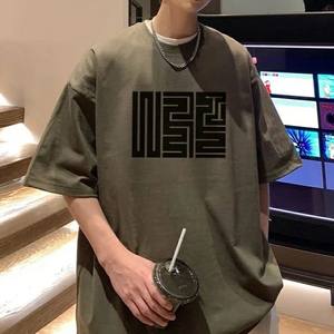 Impression de haute qualité LOGO personnalisé lourd coton vierge Street Wear t-shirt surdimensionné épaules tombantes t-shirt personnalisé pour hommes - Product Image 2