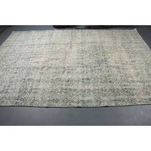 พรมขนสัตว์สไตล์ตุรกีโบราณสีเขียวคลาสสิก6.8 x 10.1ft สี่เหลี่ยมผืนผ้าดีไซน์สำหรับห้องนั่งเล่นห้องโถงพร้อมแผ่นรองทำจากยาง - Product Image 3