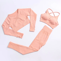 Ensemble de sport 3 pièces respirant et écologique pour femme, grande taille, imprimé, séchage rapide, antibactérien, coupe-vent